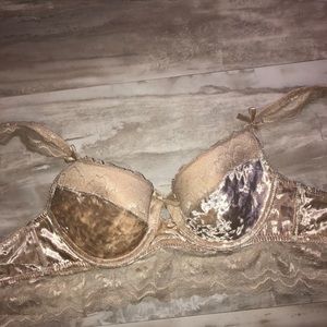 Velvet and lace bra